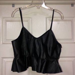 Faux Leather Crop Top